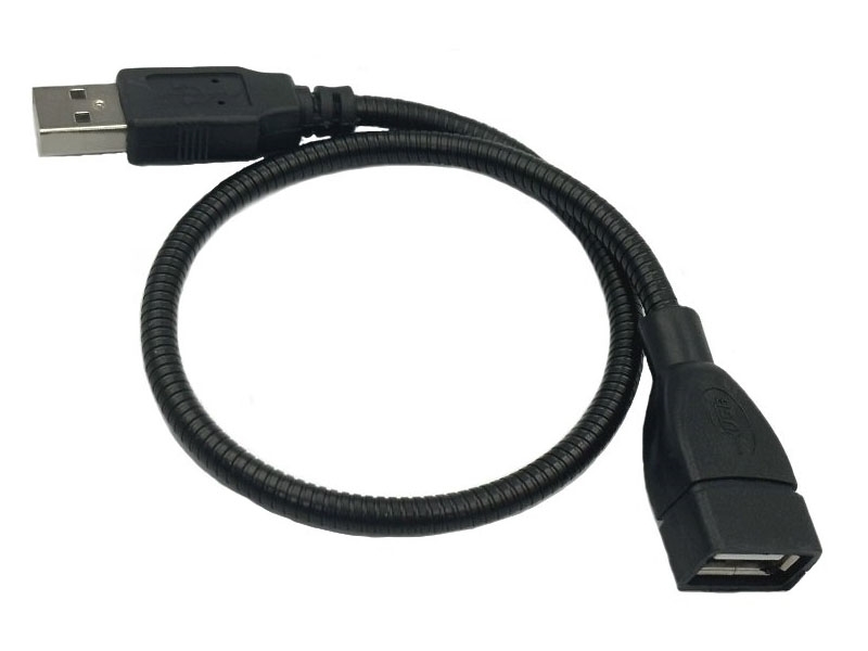 USB2.0 A公-A母 金屬軟管 35CM